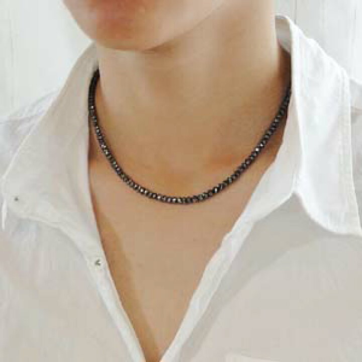 楽天市場】【K18WG】ブラックダイヤモンドネックレス50ctアップ  