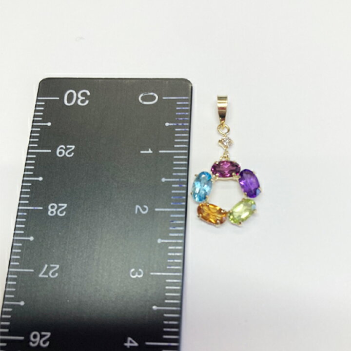 楽天市場】K18マルチストーン 1.4カラット3mm×5mm 小判 5個付 