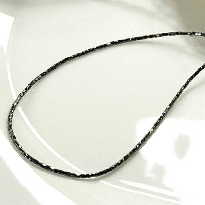 楽天市場】K18WG ブラックダイヤモンドスレンダーカットネックレス 16  