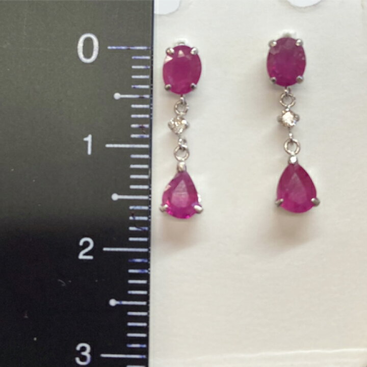 楽天市場】PT900 大粒ルビーピアス トータル1.20ct (0.60ct×2 