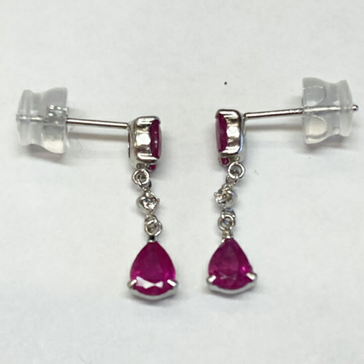 楽天市場】PT900 大粒ルビーピアス トータル1.20ct (0.60ct×2 