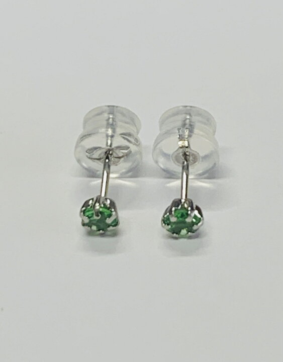 楽天市場】PT900 グリーンガーネット 3mm丸 ピアス 0.20カラット(片耳 