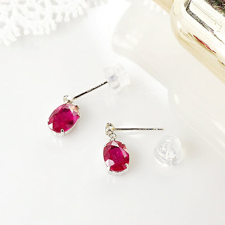 楽天市場】PT900 大粒ルビーピアス トータル2カラット(1ct×2 