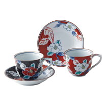 楽天市場】有田焼 総手描き 色彩山茶花 ペアコーヒー碗皿(ペア珈琲 
