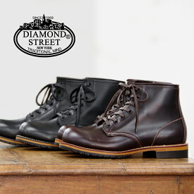 【DIAMOND STREET ダイヤモンドストリート】オイルレザー ワークブーツ（DS-518) グッドイヤーウェルト製法 メンズシューズ 革靴 紳士靴 プレーントゥ 本革 レザー カジュアル