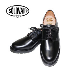 SOLOVAIR ソロヴェアー ソロベアー 4EYE SHOE BLACK 4-996 プレーントゥ レザー シューズ メンズ イギリス製 イングランド 英国 カジュアル ビジネス 男性 革靴 本革 ポストマンシューズ オックスフォードシューズ Black Hi-Shine 4 Eye Shoe