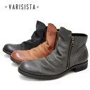 【VARISISTA ヴァリジスタ 】ダブルジップドレープ ブーツ ビブラムソール(Z508-E) オイルヌバック サイドジップブーツ Vibram sole メンズシューズ 革靴 紳士靴 日本製 エンジニアブーツ ロングブーツ ドレープブーツ ビンテージブーツ
