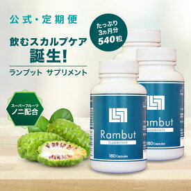 公式 ランブット・サプリ3本セット 約90日分 インドネシア伝承スカルプケア Rambut Supplement 男性用 女性用 男女兼用 メンズ レディース 頭髪 サプリメント ノコギリヤシ 亜鉛 ノニ 活力 疲れ リジン イソフラボン クエン酸 ビタミンC ミネラル 健康