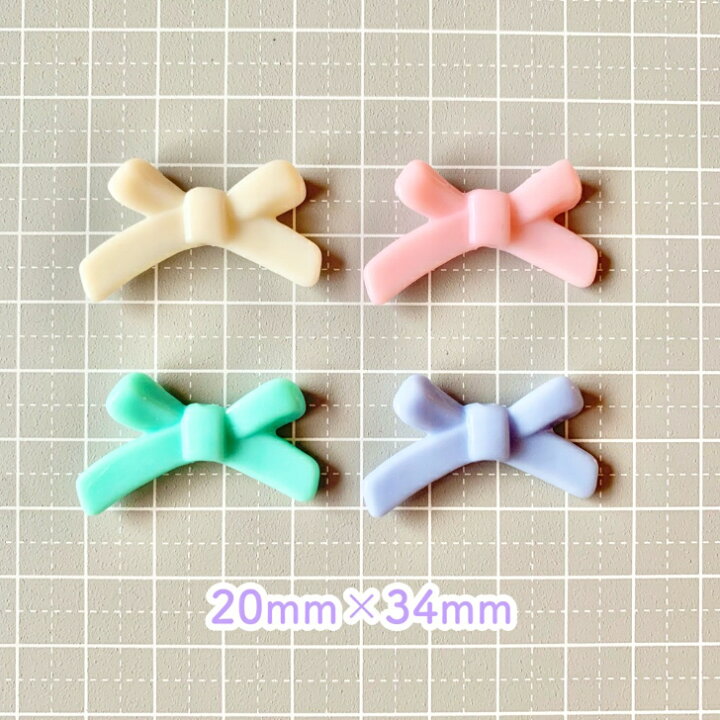 楽天市場】【1~10個】 平テープリボン ビーズ 【全10色】 20×34mm
