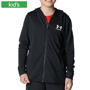 UNDER ARMOUR アンダーアーマー パーカー UAテック フルジップ フーディー トレーニング BOYS ジュニア ポリエステル 001 Black/White 6001341