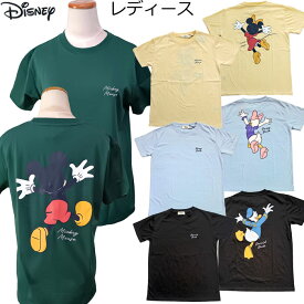 レディース ディズニー Disney プリント Tシャツ ミッキー ミニー M L サイズ 女性 婦人 大人用 半袖 Tシャツ キャラクター ブランド 可愛い カワイイ かわいい 夏物 白 tシャツ おしゃれ トップス tops