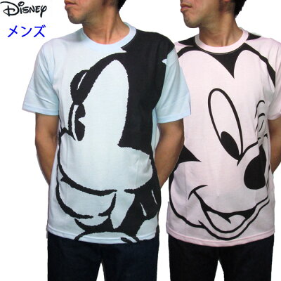 楽天市場 メンズ ファション トップス 半袖 ディズニー プリント 入り Tシャツ 人気 キャラクター ブランド オシャレ 紳士 男性用 紳士服 M L Ll サイズ 無地 ミッキー ブラック 黒 ホワイト 白 Tシャツ メール便対応商品 アールアンドビー