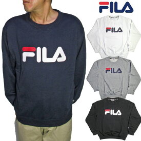 FILA fila フィラ メンズ トレーナー トップス スポーツ 長袖プリント デカロゴ 裏起毛 カットソー 冬物 暖か あったか ブランド スウェット 男性 大人 服 普段着 おしゃれ オシャレ クリスマス プレゼント 誕生日 バレンタイン デー プレゼント 贈り物 ラッピング 無料