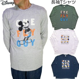 メンズ ファション トップス 長袖 Tシャツ ディズニー プリント入り 人気 キャラクター ブランド 大人 服 オシャレ 可愛い かわいい 紳士 男性用 紳士服 M L LL 大きい サイズ 無地 ミッキー ドナルド ホワイト 白 tシャツ メール便対応商品 メール便送料無料