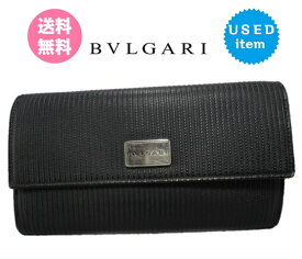 【★送料無料！】翌日発送【 ブルガリ BVLGARI ジップ長財布 黒 ミレリゲ 】 bvlgari 【中古】used 即納 送料込 SALE セール 本物 正規品 男女兼用【コンビニ受取対応】【EMS対応】クーポン対象