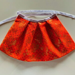 お地蔵さんのよだれかけ 金襴生地製品 小菊 横16〜30cm 縦約15cm 紐の長さ両サイド各30cm以上送料無料