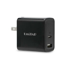 プリンストン UniTAP 急速充電器 PD65W Type-Cケーブル付き給電アダプター 2ポート USB-A USB-C GaN 窒化ガリウム 折りたたみ式プラグ PPS-PD65AG