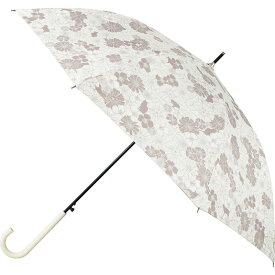 サントス 傘 ニフティーフラワー 晴雨兼用傘 花と猫 ベージュ (開傘時直径)約95cm JK-142-07