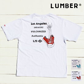 LUMBER tシャツ メンズ レディース 半袖Tシャツ メンズ カットソー クルーネック Tシャツ 半袖Tシャツ 綿 100% コットン 100% プリントT ユニセックス 男女兼用 トップス アウトドア キャンプ 夏 フェス アメカジ ロサンゼルス スニーカー ホワイト ナチュラル