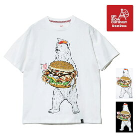 ドムドムハンバーガー ゴースローキャラバン tシャツ メンズ カニバーガー クマ 白くま 熊 半袖Tシャツ メンズ go slow caravan カットソー クルーネック Tシャツ 半袖Tシャツ 綿100% USAコットン USA/C レディース 男女兼用 トップス アウトドア キャンプ フェス 女子 春 夏