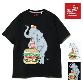 ドムドムハンバーガー ゴースローキャラバン tシャツ メンズ ビッグドム ゾウ 象 ぞう 半袖Tシャツ メンズ go slow caravan カットソー クルーネック Tシャツ 半袖Tシャツ 綿100% USAコットン USA/C レディース 男女兼用 トップス アウトドア キャンプ フェス 女子 春 夏