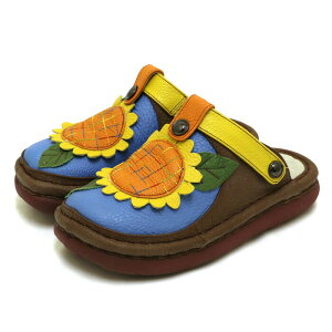 【送料無料】Estacion〜エスタシオン〜・ひまわりモチーフ2way本革サボシューズ【tge279】