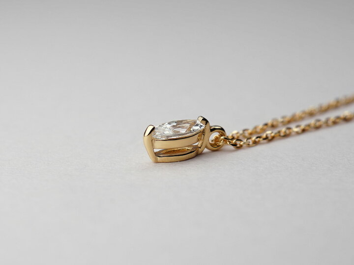 楽天市場】K18 マーキースカット ダイヤモンド ネックレス 0.15ct 高貴 
