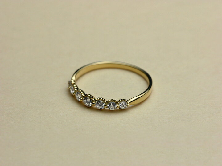 楽天市場】K18 セブン ダイヤモンド リング 0.3ct オン＆オフ 