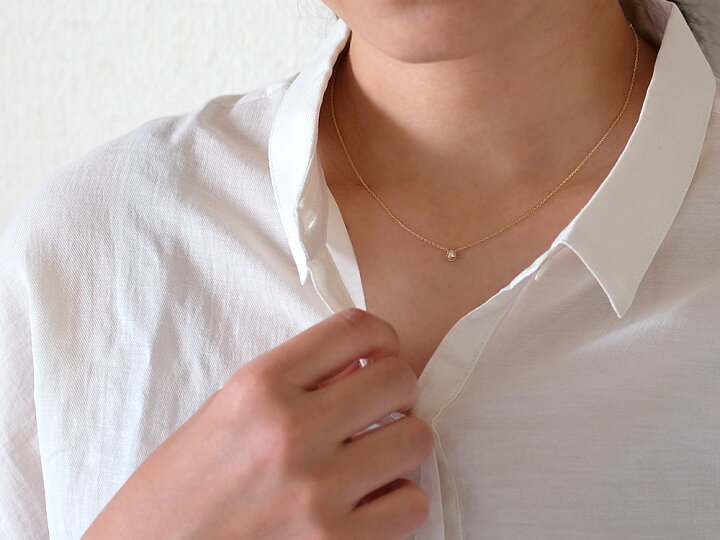 楽天市場】K18 ダイヤモンド ネックレス 0.1ct クラウン 女性 