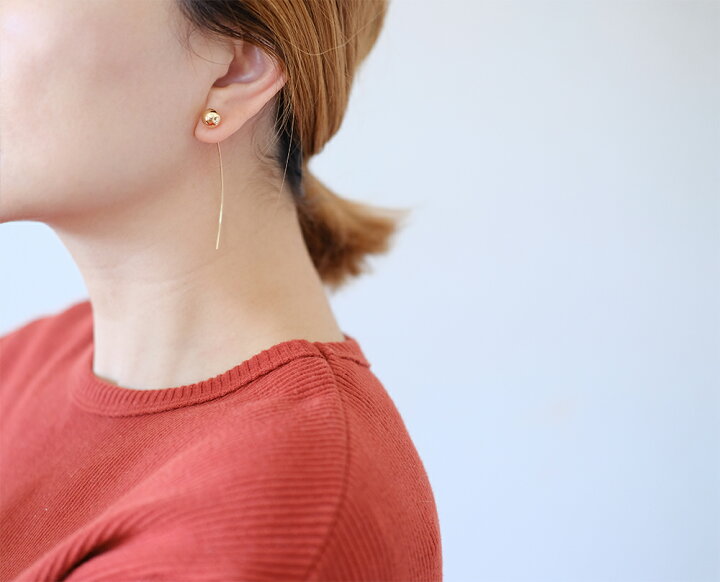 楽天市場】K18 pin ピアス レディース ボールピアス 8mm アメリカン 