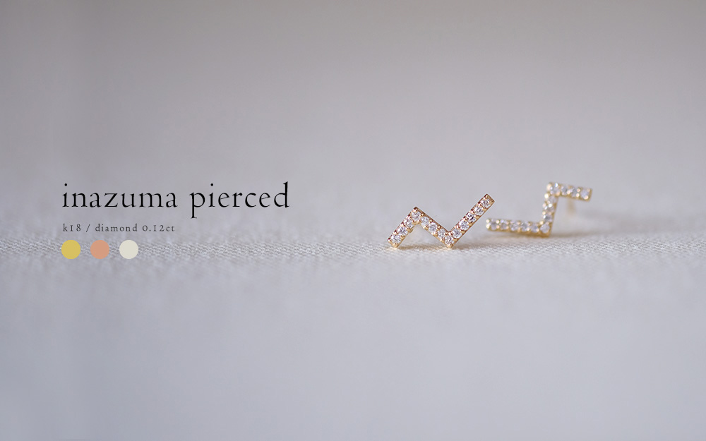 楽天市場】K18 イナズマ ダイヤモンド ピアス 繊細で上品な稲妻の形 