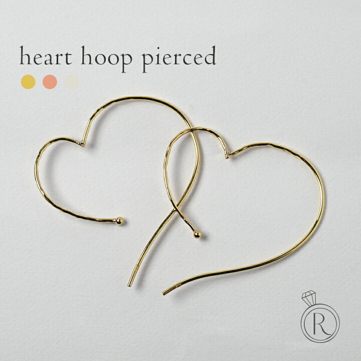 楽天市場】【3/28午後値上げ実施】 K18 ハート フープピアス ハートを  