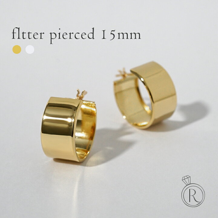 楽天市場】K18 フラッター フープピアス 15mmx8mm レディース 女性用 