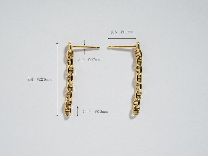 楽天市場】K18 スカルチェーン ピアス 2.6mm レディース 女性用 18K 18 