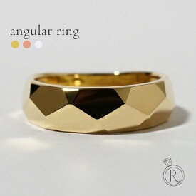 K18 アングラー リング 指輪 レディース メンズ 18k 18金 K18 鏡面 地金リング 地金 指輪 ring ゴールド 幅広 プレゼント 女性 ギフト プラチナ可 シンプル ラパポート