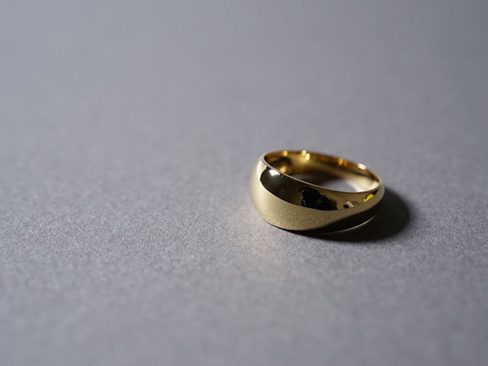 K18 リング gekko 丸みを帯びた存在感を放つ地金のリング K18 地金 指輪 ring 18k 18金 ゴールド 月形甲丸リング 送料無料  プラチナ可 代引不可 シンプル ラパポート | RAPA