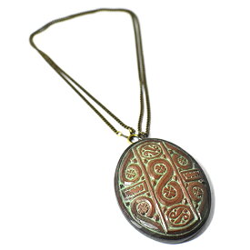 【一点物】アイヌ紋様 エリマキ 彫刻 ネックレス 源平 ウッドカービング カムイ 神威 手彫り ペンダント【送料無料♪】￢