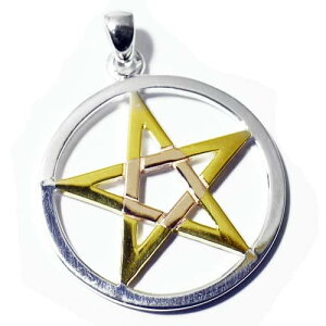 【PETER STONE】五芒星(ペンタグラム) ピンク&イエローゴールドコーティング シルバー ペンダントトップ ペンタクル 陰陽道 五行道 陰陽五行説 安倍晴明 魔よけ 護符 和柄【送料無料】