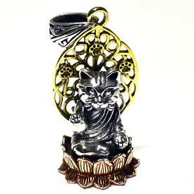 【orientalvibrations】招き猫 スターリングシルバー ペンダントトップ ネコ グッドバイブレーション【メール便対応可】