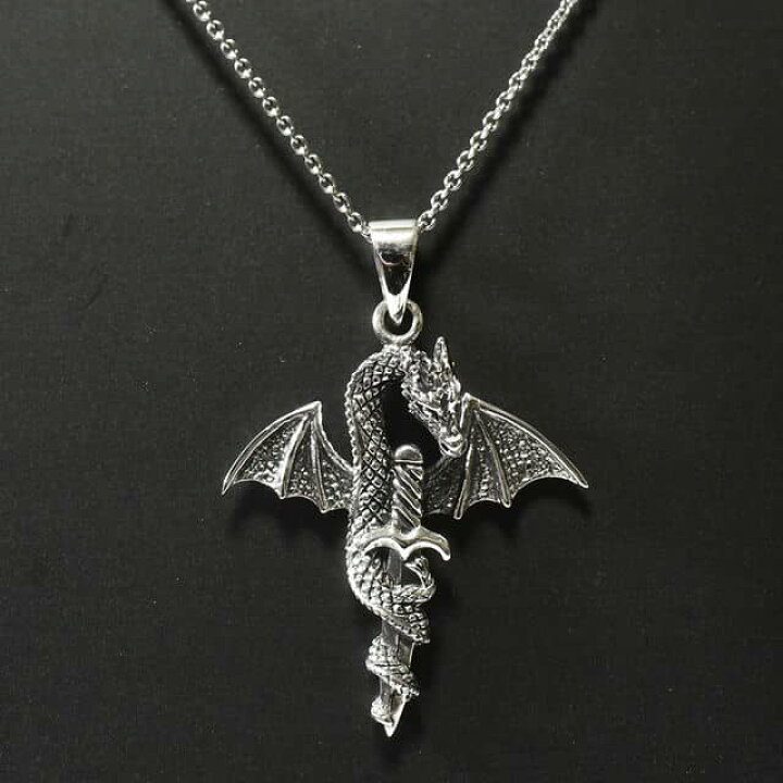 楽天市場】龍（ドラゴン） 剣 スターリングシルバー ペンダントトップ 