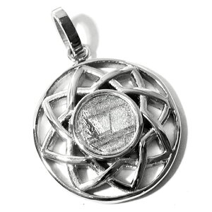 ギベオン隕石 八芒星(オクタグラム) ステンレス ペンダントトップ|メテオライト 本物保証