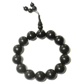 【一点物】チベット密教 黒檀 ビーズ 数珠 ブレスレット 直径：14．5mm 手首周り：16．5cm【メール便対応可】￢