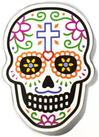 メキシコ シュガースカル（ドクロ）ステッカー（シール） メキシカンスカル カラベラ 死者の日【メール便対応可】