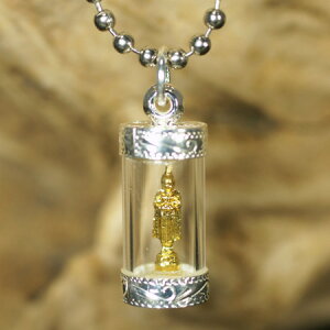 チベット密教 ブッダ(釈迦) アクリルケース スターリングシルバー ペンダントトップ チャーム 手作り【メール便対応可】