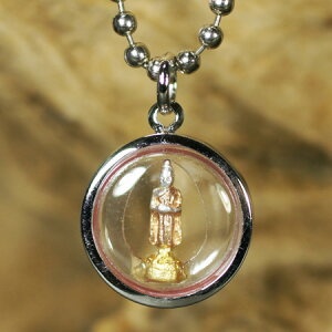 チベット密教 ブッダ(釈迦) アクリルケース スターリングシルバー ペンダントトップ チャーム 手作り【メール便対応可】