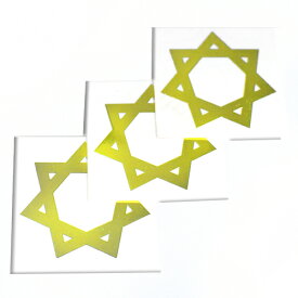 七芒星（スターオブセブン） 金色 メタル（金属） ステッカー 直径：3cm 3枚セット 幾何学模様 フェアリースター【メール便対応可】