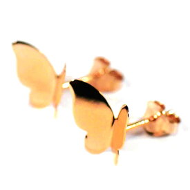 バタフライ（蝶） 18金ピンクゴールドコーティング カレンシルバー ピアス セット（対、組）販売 タイ 山岳民族 カレン族【メール便対応可】