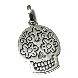 メキシコ シュガースカル（ドクロ）シルバー925 ペンダントトップ メキシカンスカル カラベラ 死者の日【メール便対応可】