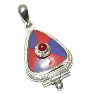 チベット密教 チベット国旗カラー スターリングシルバー ペンダントトップ 【メール便対応可】