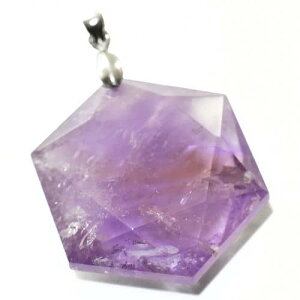 【一点物】六芒星(ダビデの星) バイカラーアメジスト シルバー ペンダントトップ【メール便対応可】¬